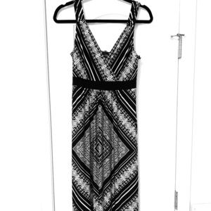 Petite Black and white maxi dress.